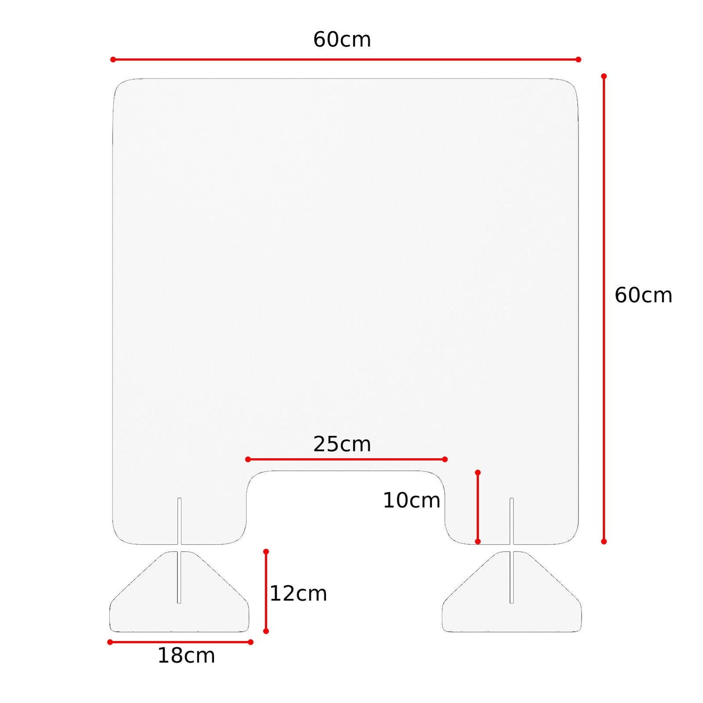 Sneeze Guard Shield Freestanding with Transaction Window