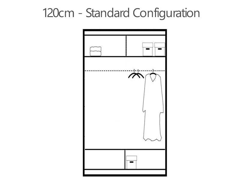 Avant Sliding Wardrobe - 180cm and Other Sizes - White, Black, Grey