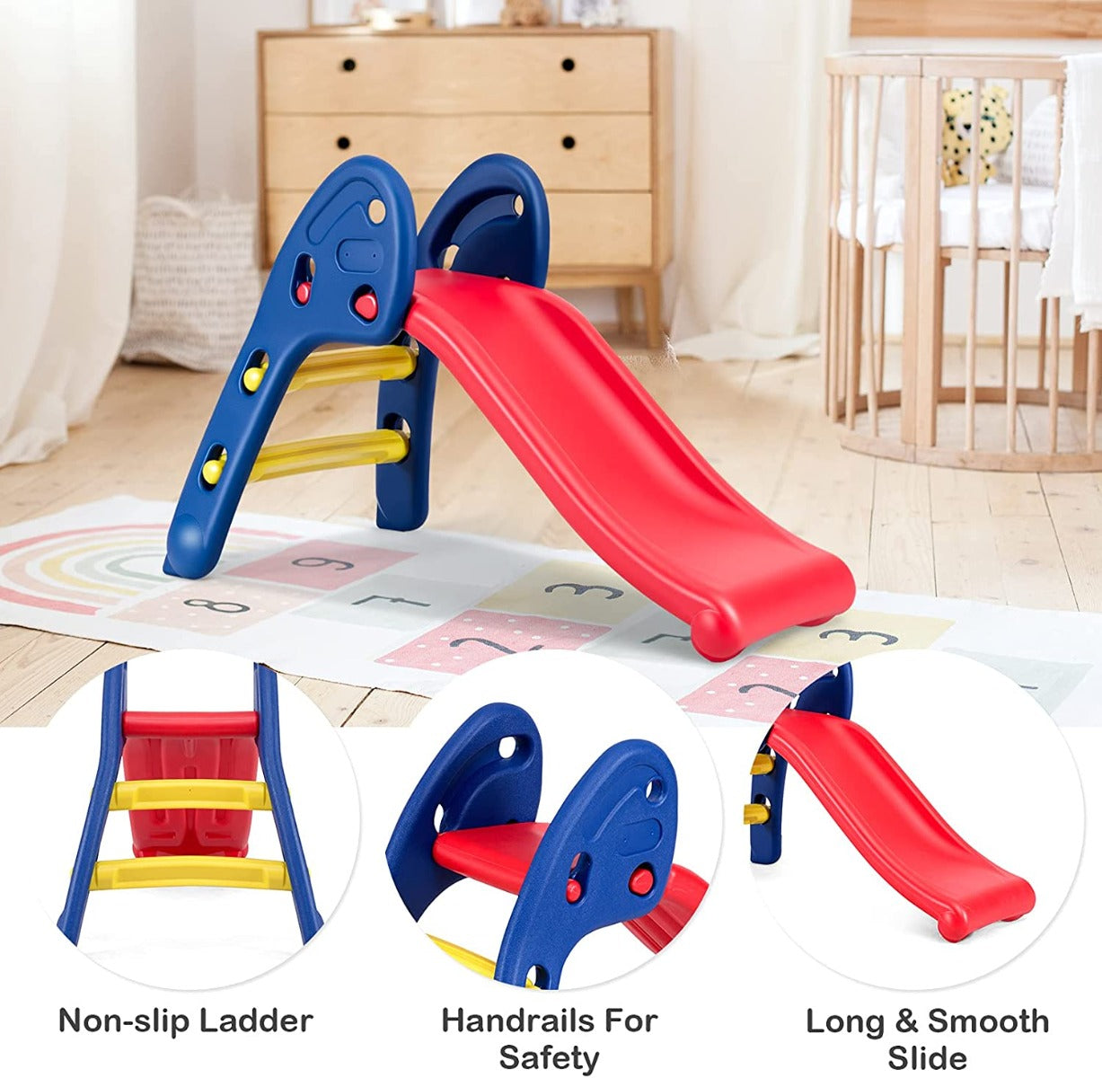 Folding Plastic Slide for Indoor and Outdoor Use