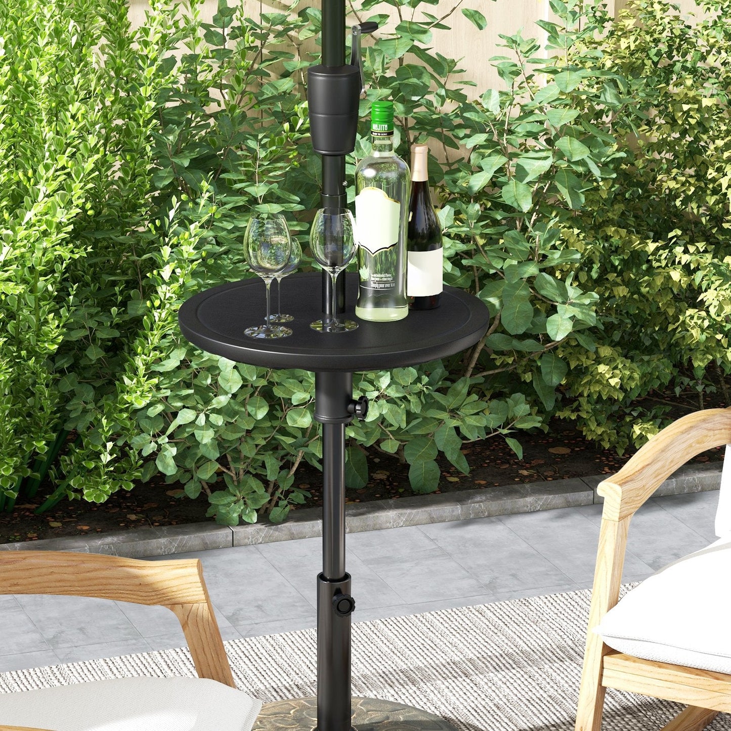 50 cm Outdoor Adjustable Umbrella Table with 38mm Umbrella Hole