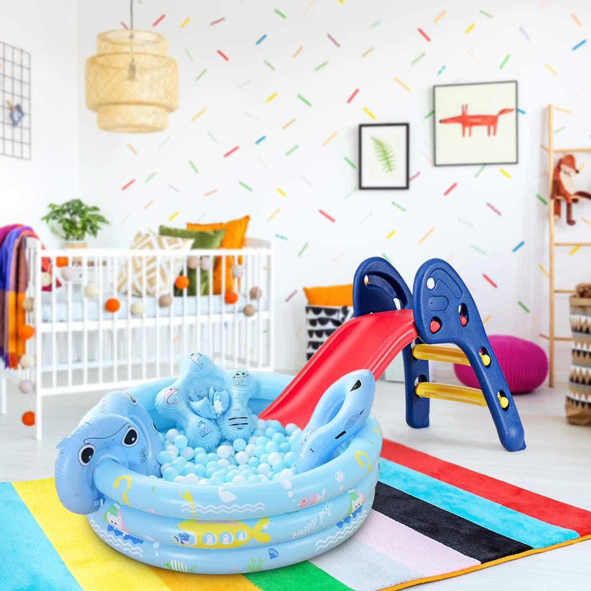 Folding Plastic Slide for Indoor and Outdoor Use