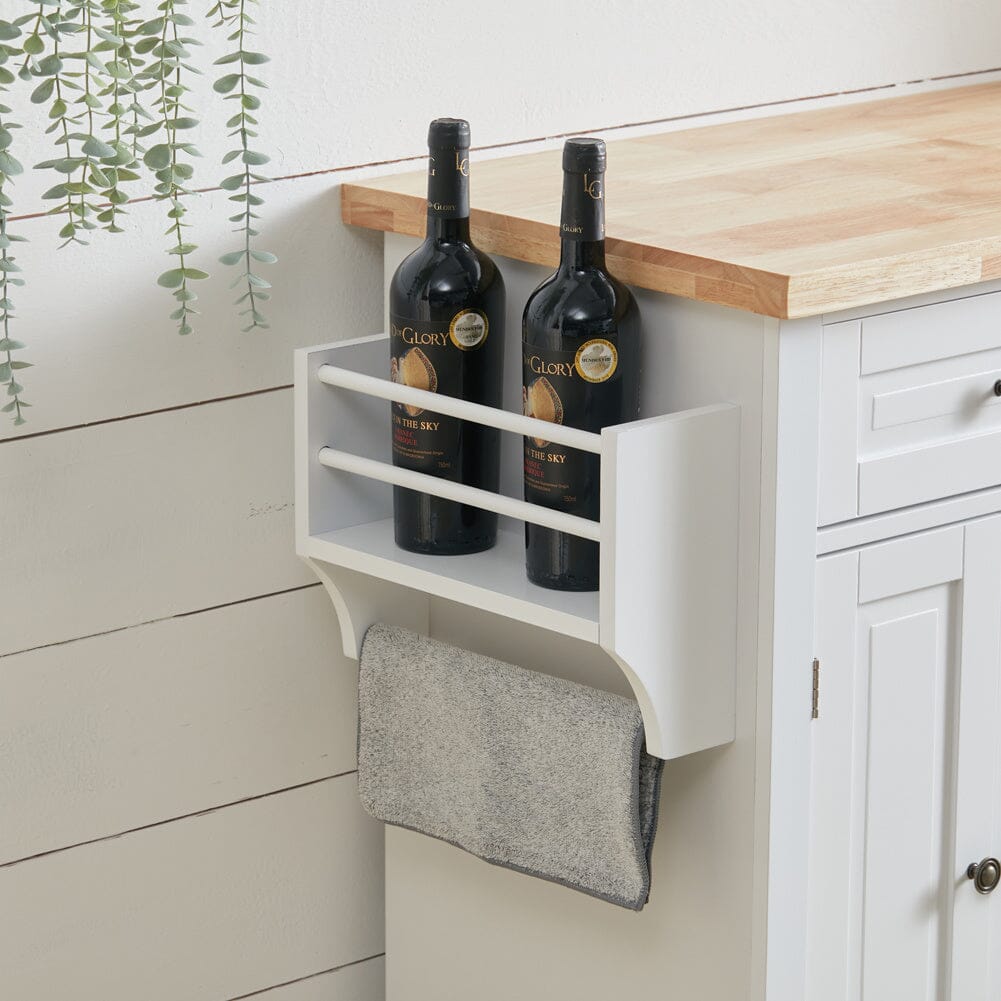 83cm Height Modern Rolling Wooden Kitchen Island Cart with Storage Cabinet