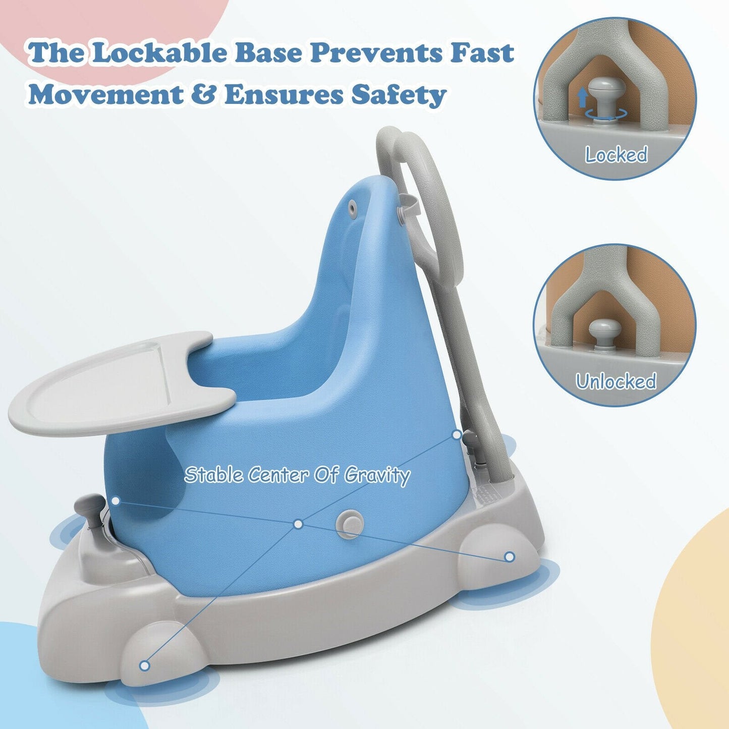 6 in 1 Baby Walker Training Set-Blue