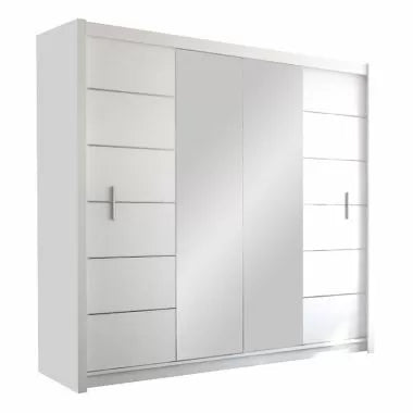 Lisbane Sliding Door Wardrobe - Black, White, Grey