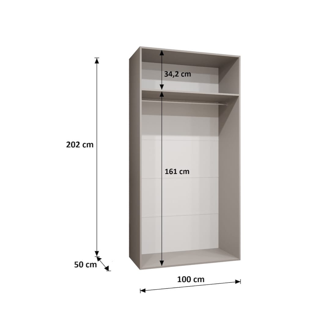 Alicante II Hinged Door Wardrobe 100cm