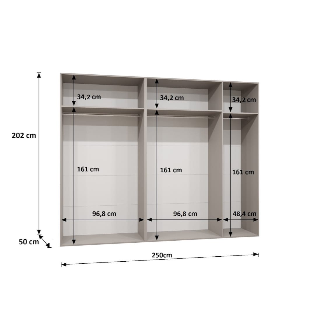 Alicante II Hinged Door Wardrobe 250cm