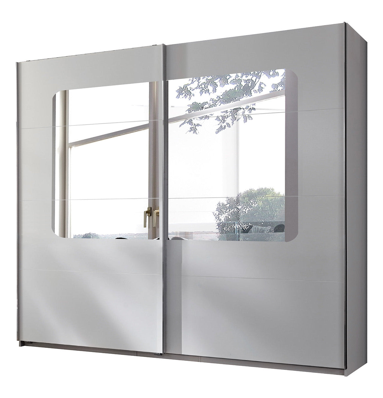 Sliding Wardrobe BERTEN 2 Door Mirrored Wardrobe White 270cm