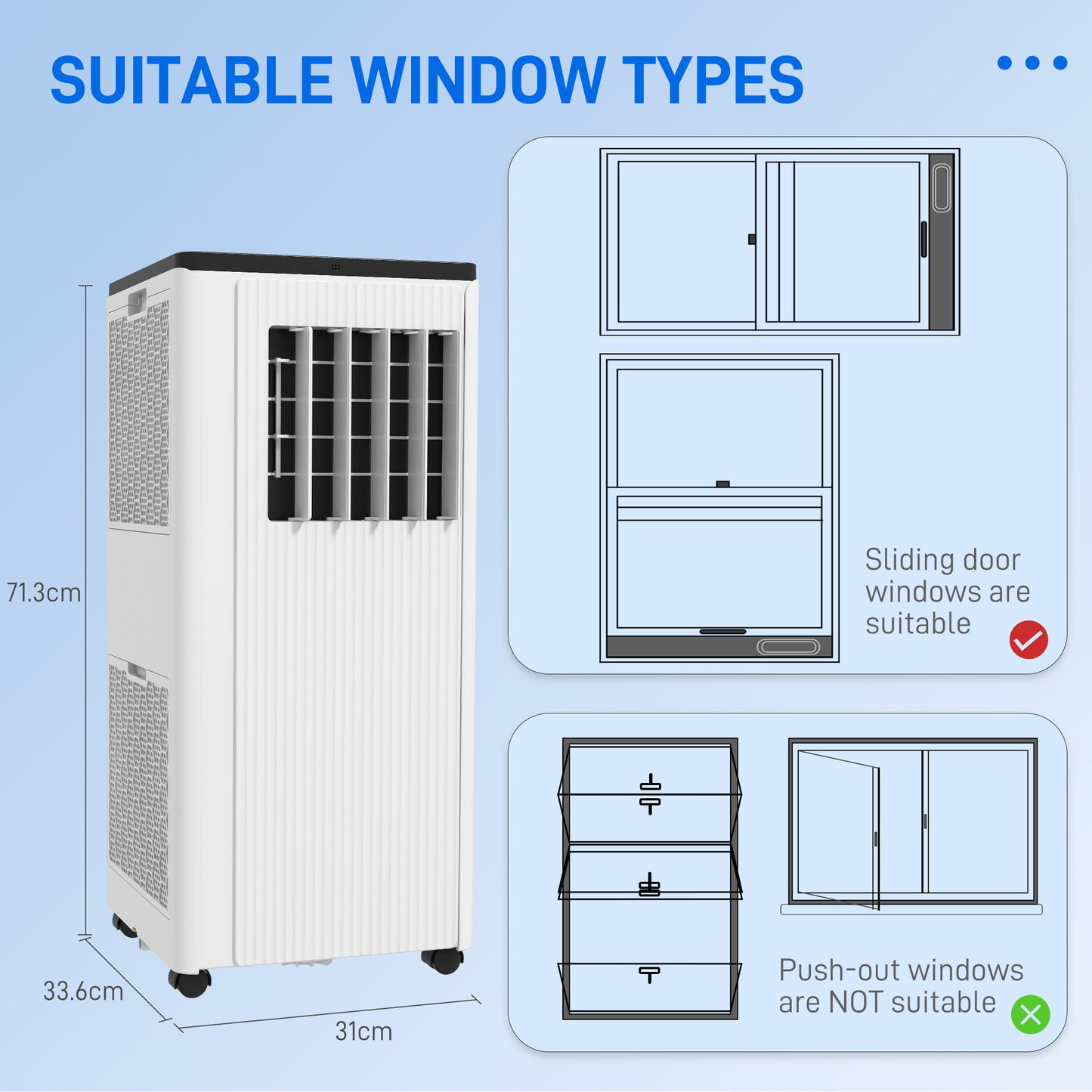 HOMCOM 9,000 BTU App-Controlled Mobile Air Conditioner, 20m² Radius - White