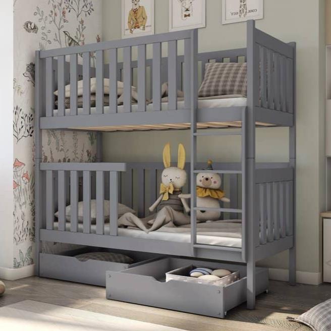Wooden Bunk Bed David with Storage