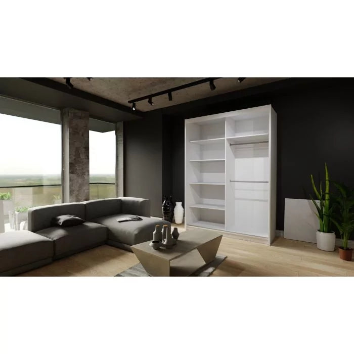 Zeus Sliding Door Wardrobe Multiple Sizes - Available in Oak,Grey, White or Black