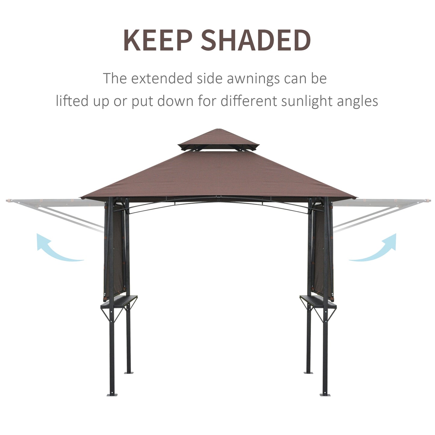 Outsunny 2.5 x 1.5m BBQ Tent Camping Picnic Gazebo Marquee Shelter Portable Waterproof