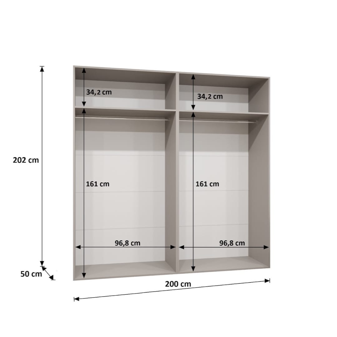 Marbella III Hinged Door Wardrobe 200cm