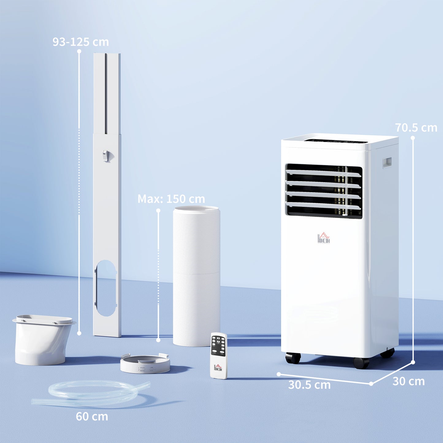 HOMCOM Portable Air Conditioner 5000 BTU, 4-in-1 Cooling, Dehumidifier, Fan, Sleep Mode, Air Conditioning Unit with Digital Display & Remote Control, 24H Timer, Window Venting Kit, for Room up to 18√£≈Ω¬°