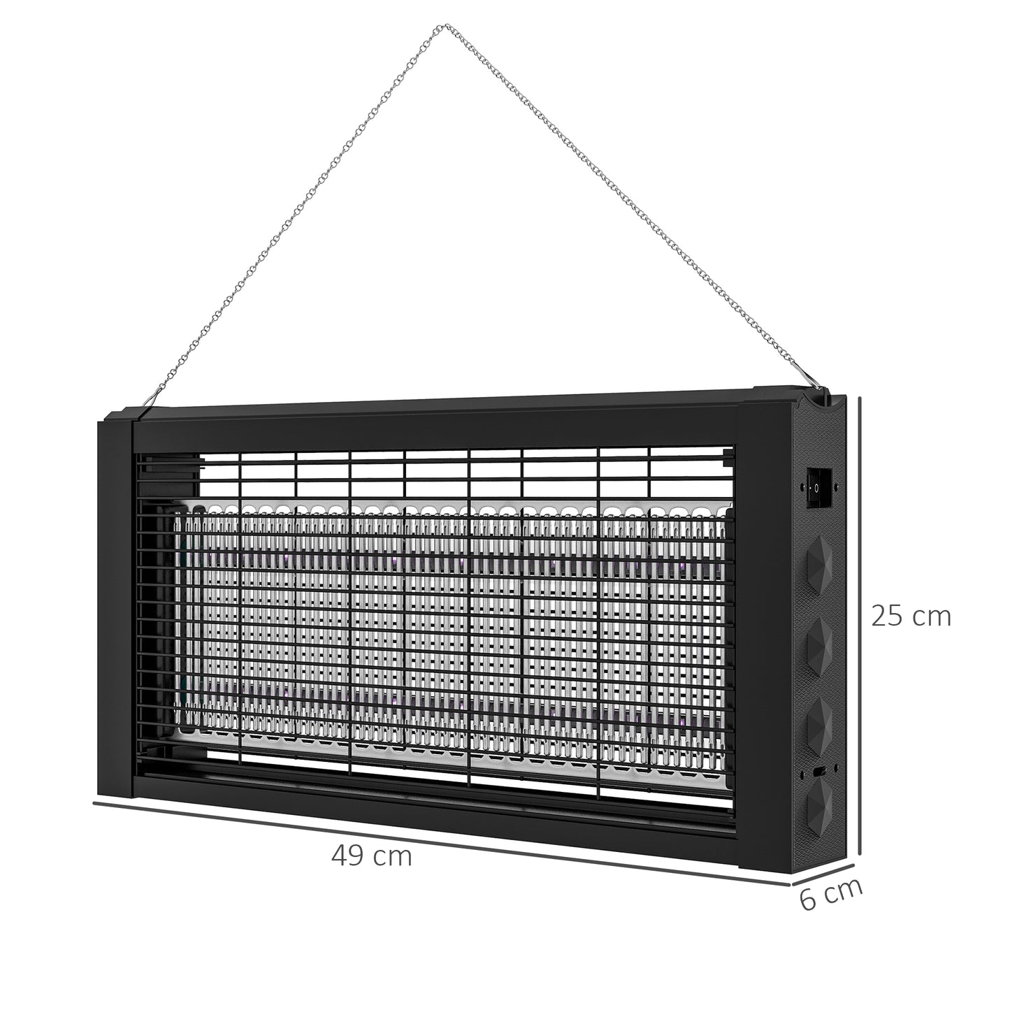 جهاز قتل الحشرات الكهربائي LED الداخلي بقوة 8 وات من HOMCOM، مع سلسلة تعليق