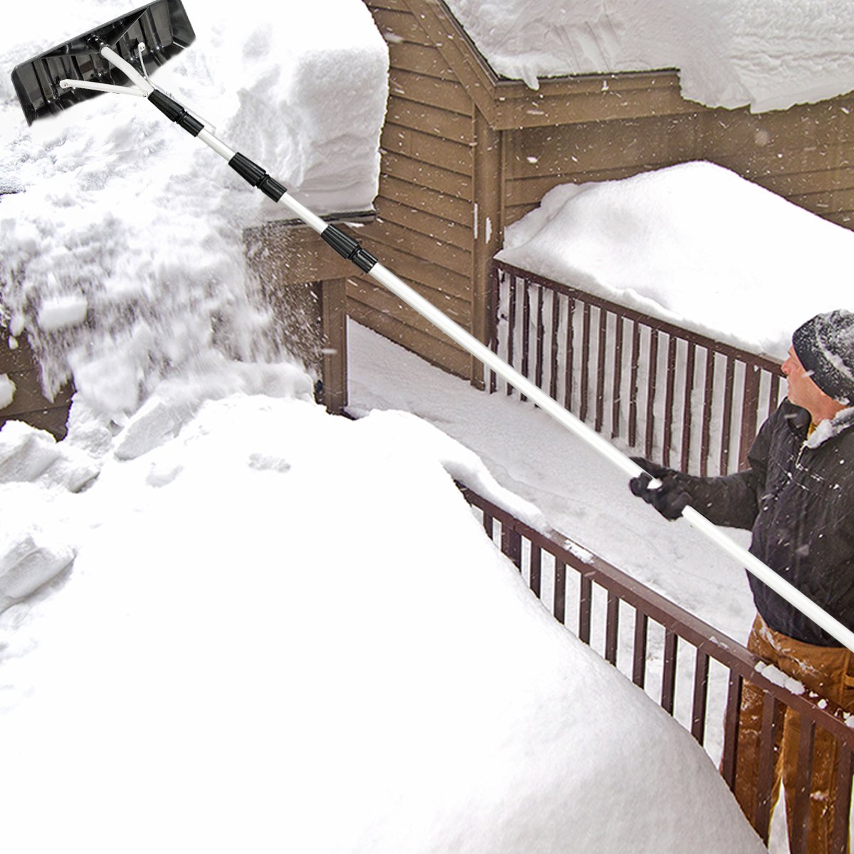 Aluminum Snow Roof Rake with Large Blade