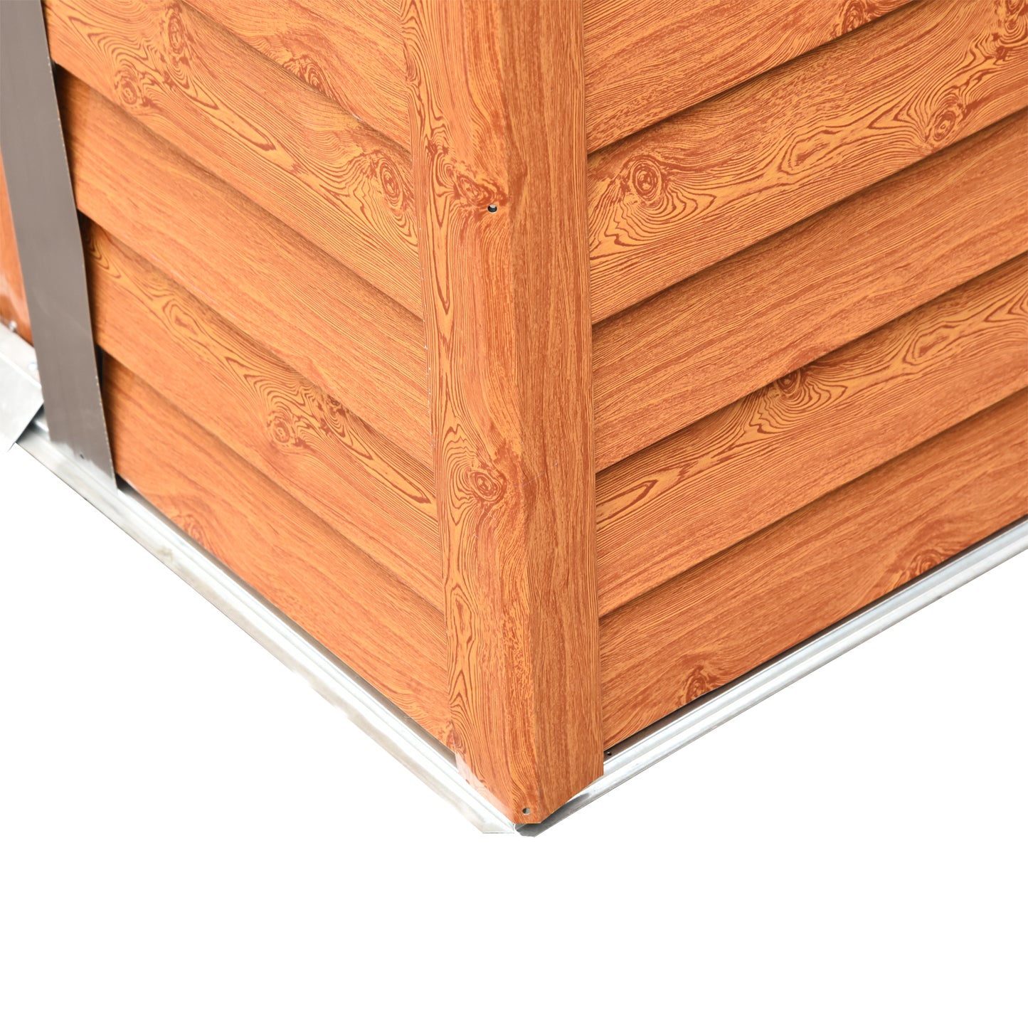 Outsunny 6.5 x 5ft Metal Garden Shed, House Hut Gardening Tool Storage with Ventilations, Sliding Door, Sloped Roof and Foundation Kit for Garden, Patio, Brown