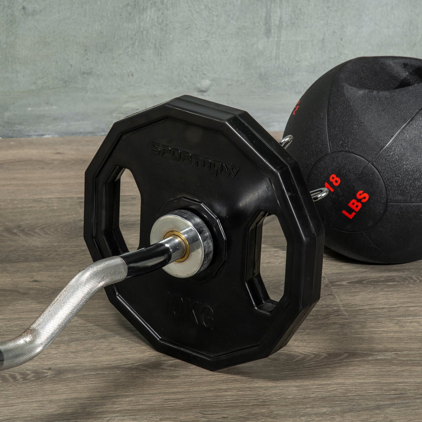 SPORTNOW Olympic Weight Plates Set, Metal and Rubber Bumper Plates Weights Discs with 2"/5cm Holes, for Home Gym Weight Lifting Strength Training, 2 x 10kg, Black