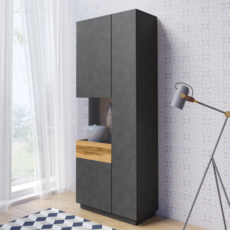 Silke 12 Tall Display Cabinet 80cm
