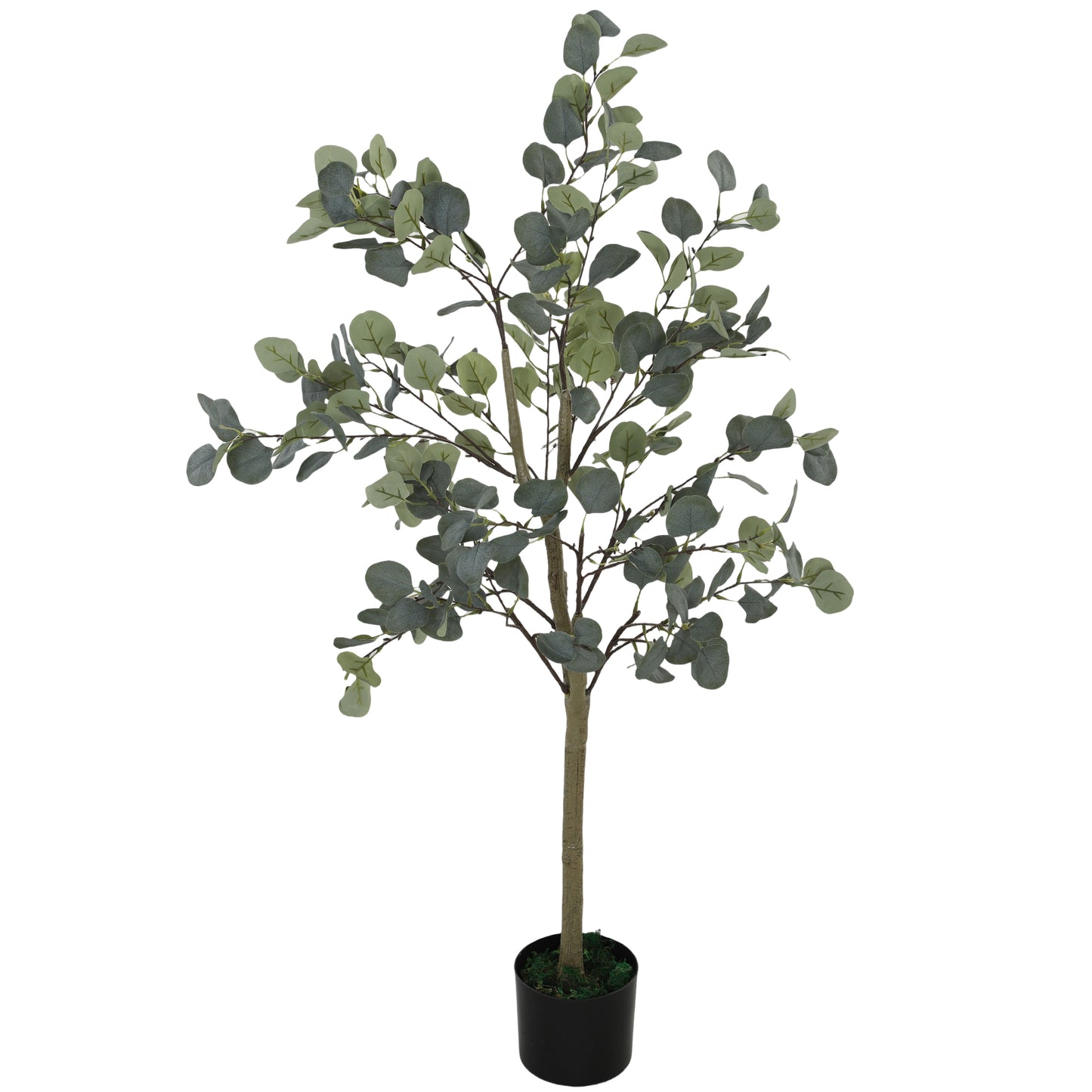 HOMCOM Decorative Artificial Tree, 5ft/ 150cm Silk Eucalyptus Tree with 230 Silver Dollar Leaves in Pot, Fake Plant for Home, Office, Living Room, Indoor Decor