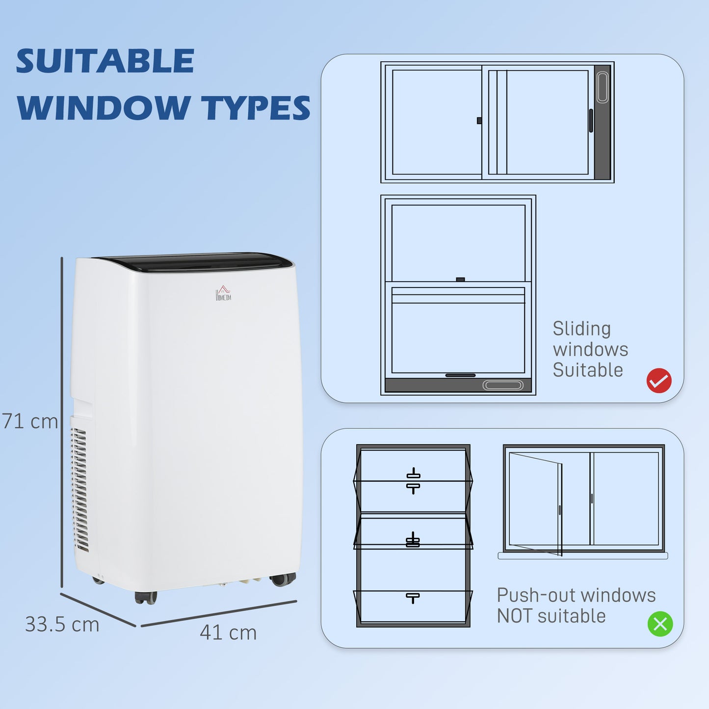 HOMCOM 14000 BTU Air Conditioning Unit, 3-in-1 Portable Air Conditioner, Dehumidifier, Fan with 3 Speeds, Sleep Mode, Remote, LED Display, 24H Timer, Window Venting Kit, Children Lock, 430 sq.ft