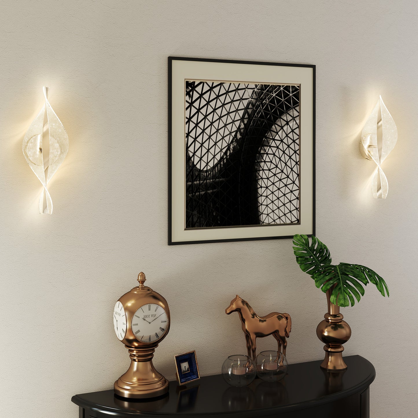 HOMCOM Led Wall Lamp 2 Pack, 13W Modern Indoor Spiral Wall Light, Colour Temperature Adjustable 3000K/4000K/6500K, for Bedroom, Living Room, Hallway, Stairs, Silver Tone