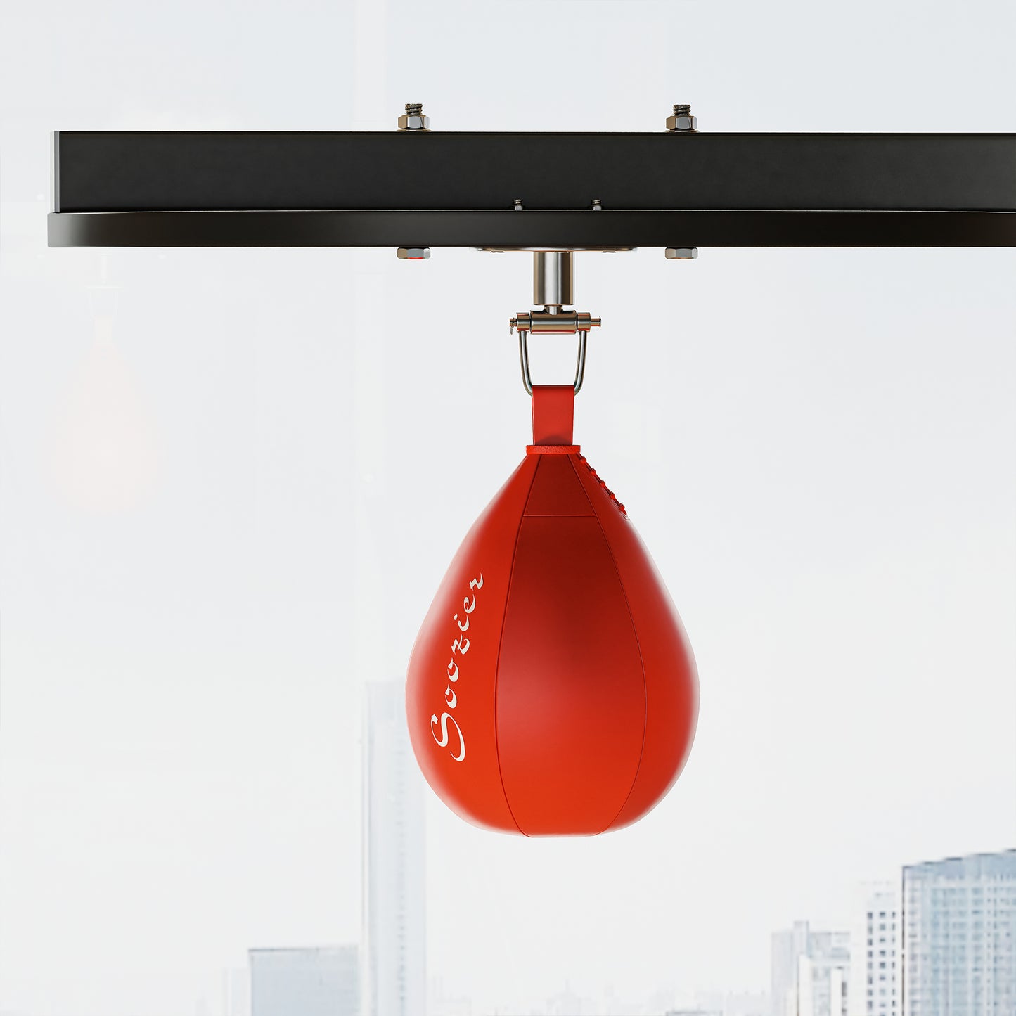 HOMCOM Adjustable Freestanding Speedbag, Punch Bag Hanger, Black