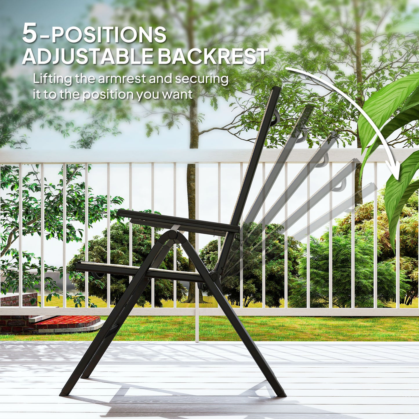 Outsunny Rattan Reclining Garden Chairs - Orange