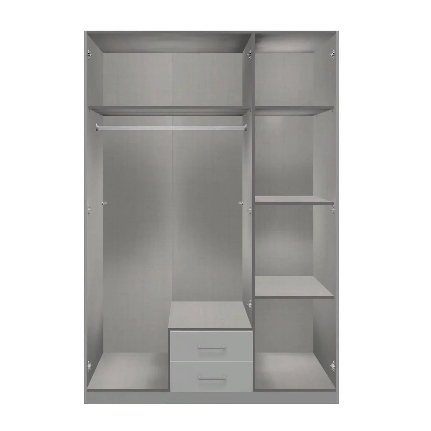 DAYTON 3 Door Wardrobe White and Grey 135cm