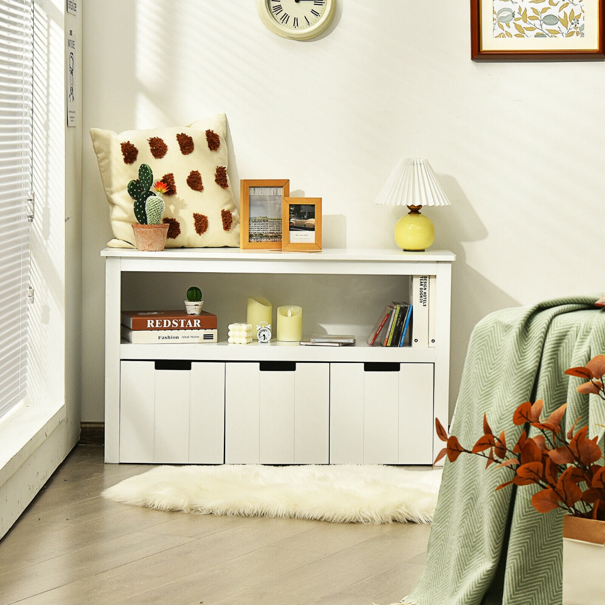 3 Drawer Kids Storage Cabinet with Open Shelf