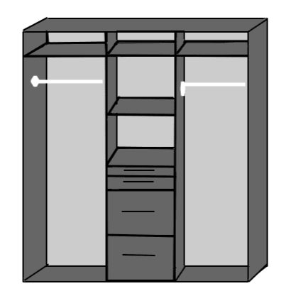 ACORN 3 Door Mirrored Wardrobe White 135cm