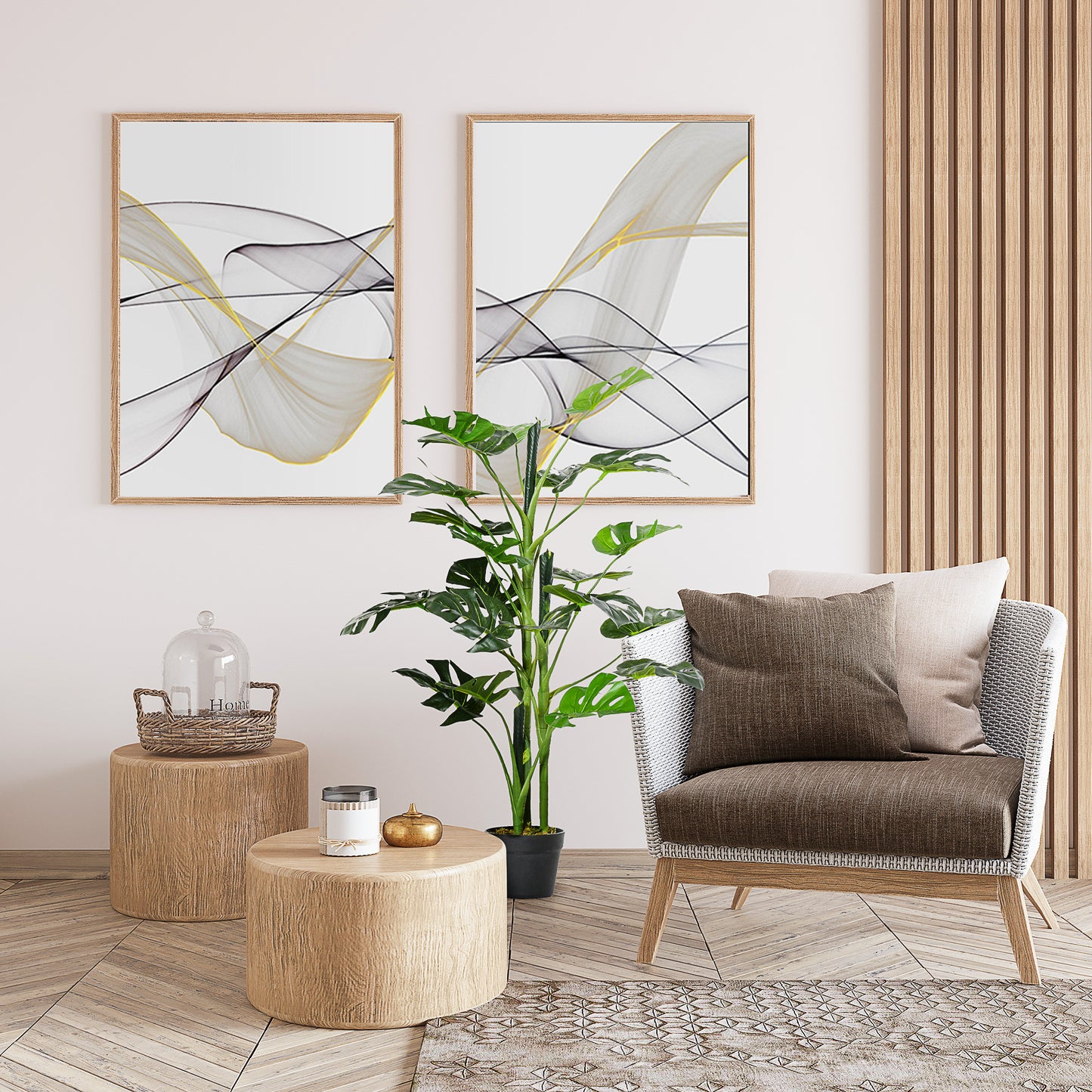 Outsunny 100cm/3.3FT Artificial Monstera Tree Decorative Cheese Plant 21 Leaves with Nursery Pot, Fake Tropical Palm Tree for Indoor Outdoor Décor