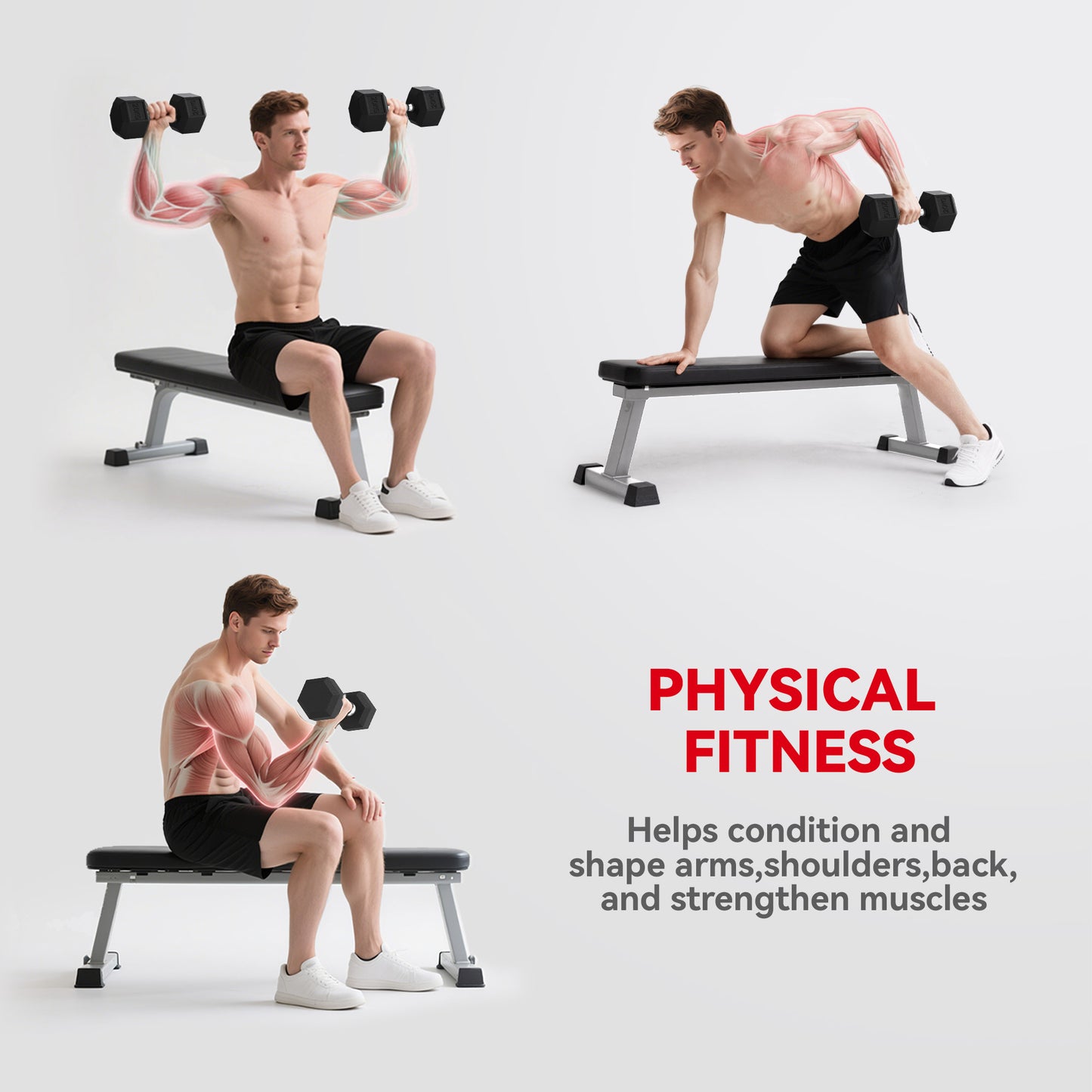 HOMCOM 20KG Single Rubber Hex Dumbbell Portable Hand Weights Dumbbell Home Gym