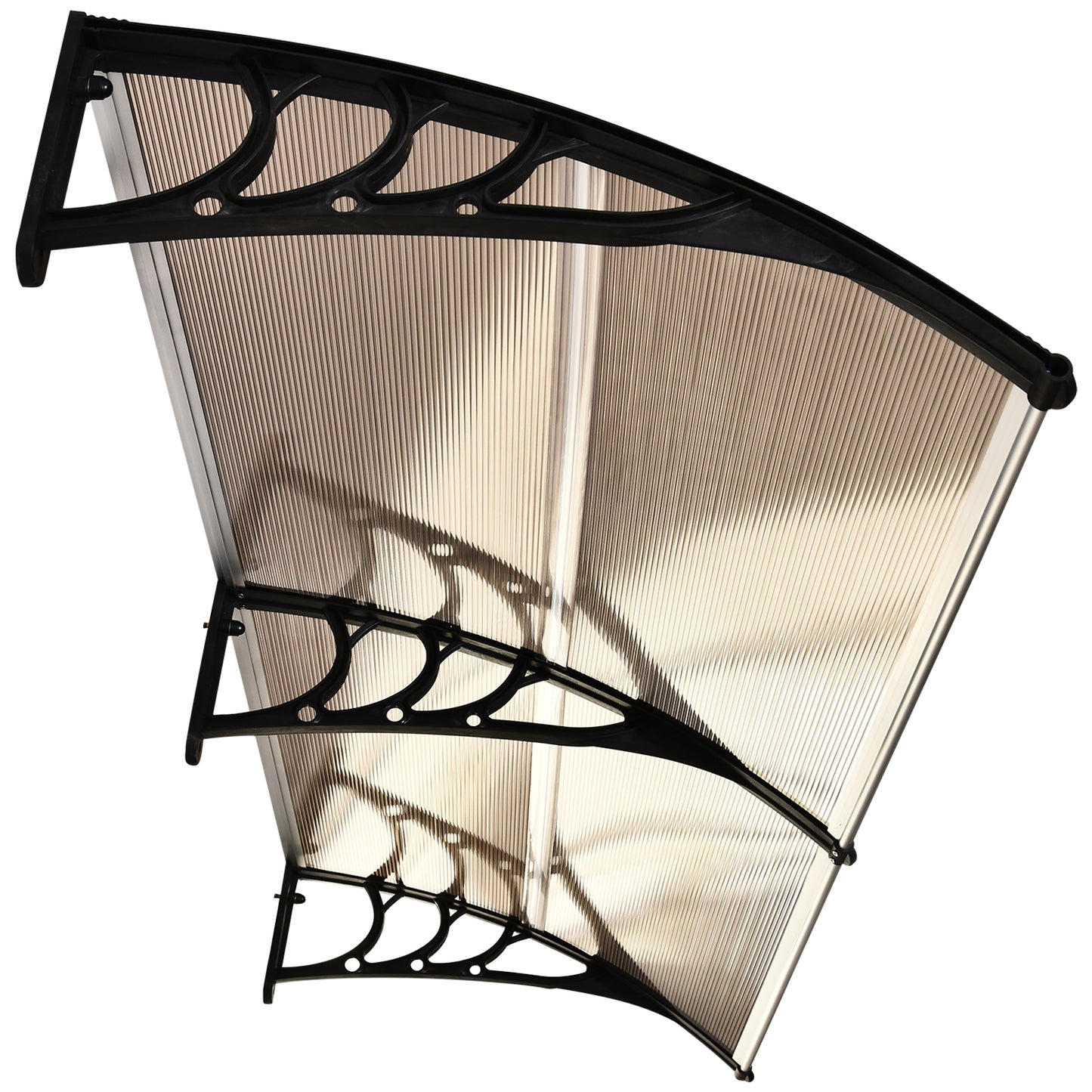 Outsunny Front Door Canopy, Waterproof Outdoor Awning, 75 x 195 cm Rain Shelter for Window, Porch and Front/Back Door, Brown