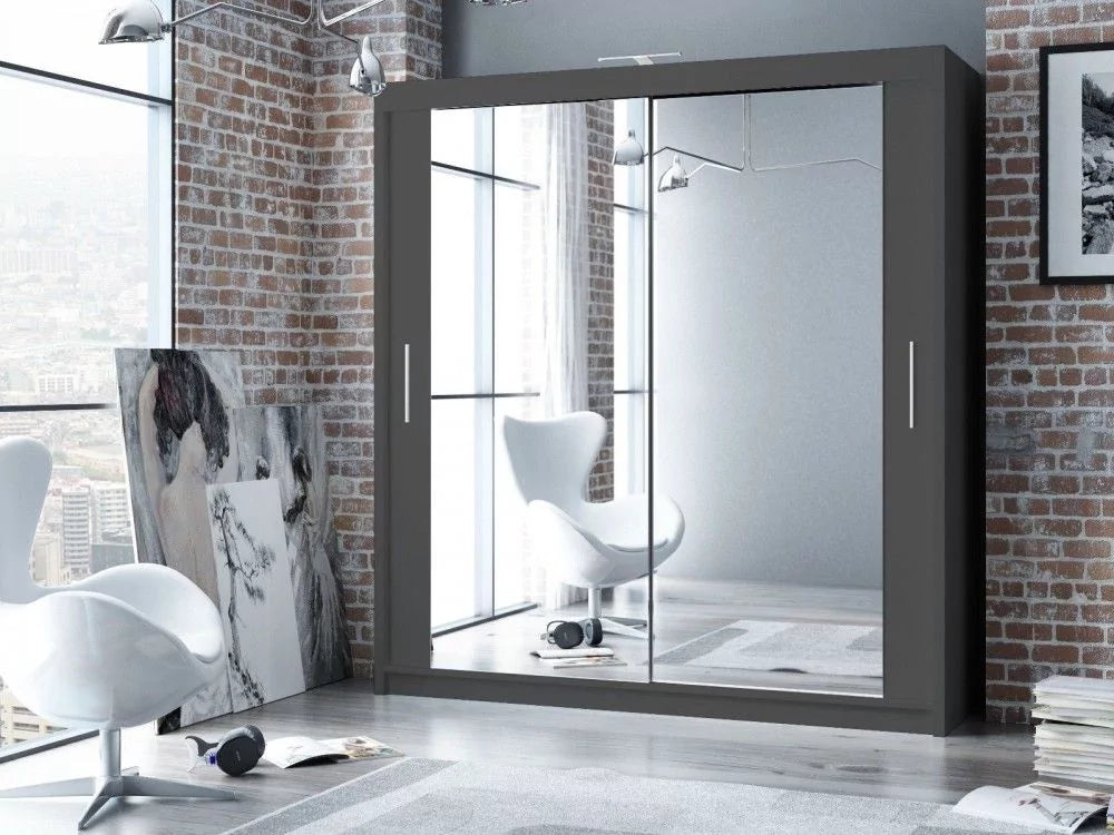 Avant Sliding Wardrobe - 180cm and Other Sizes - White, Black, Grey