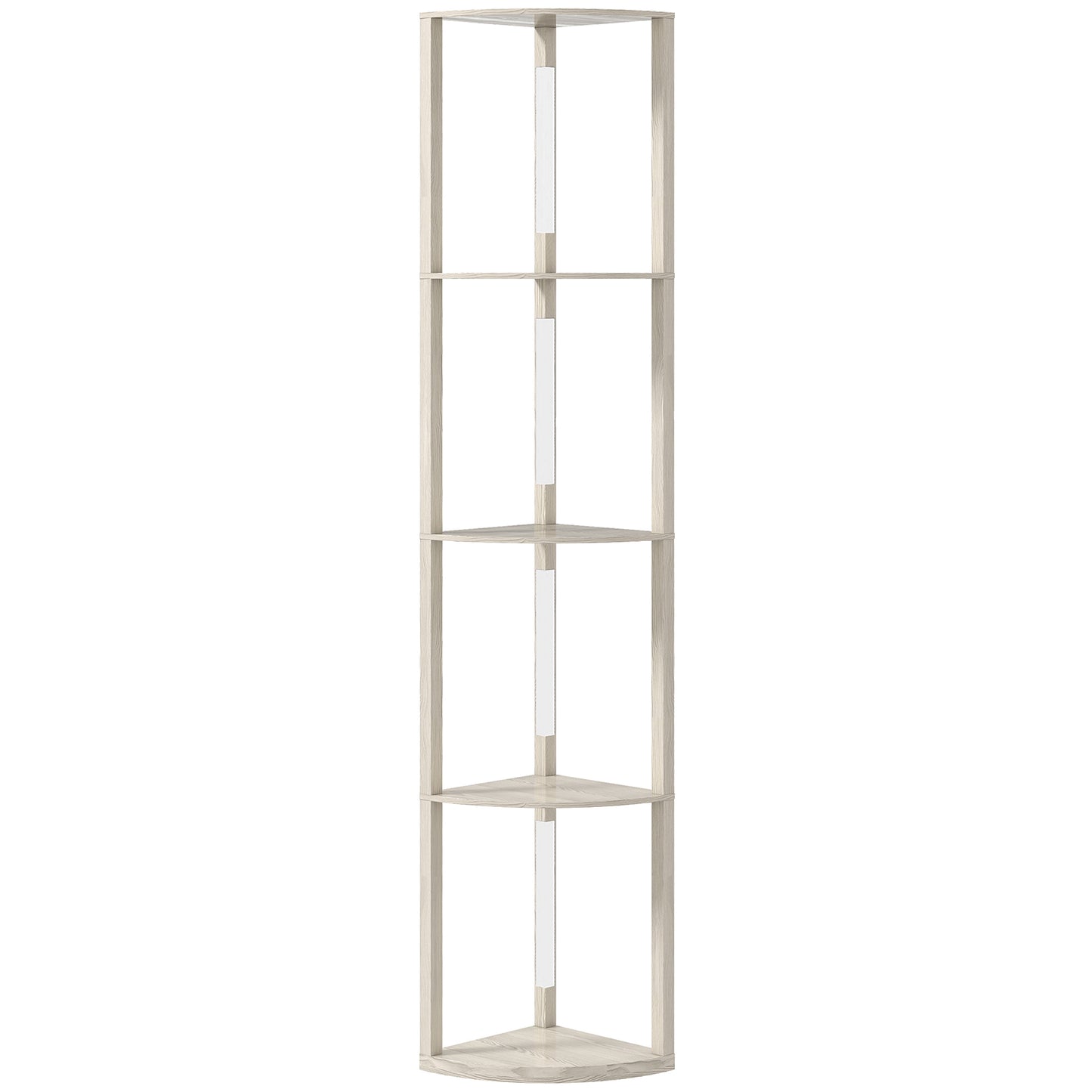 HOMCOM Corner Floor Lamp for Living Room Bedroom with Dimmable Warm White LED Light, Modern Tall Standing Lamp, Oak