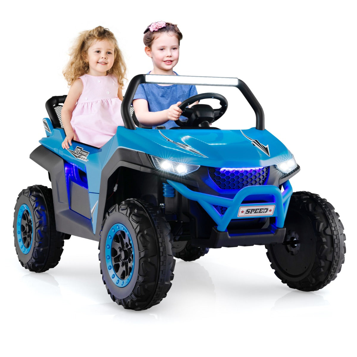 12V Battery Powered Electric Car 2-Seater Kids Ride on UTV-Blue