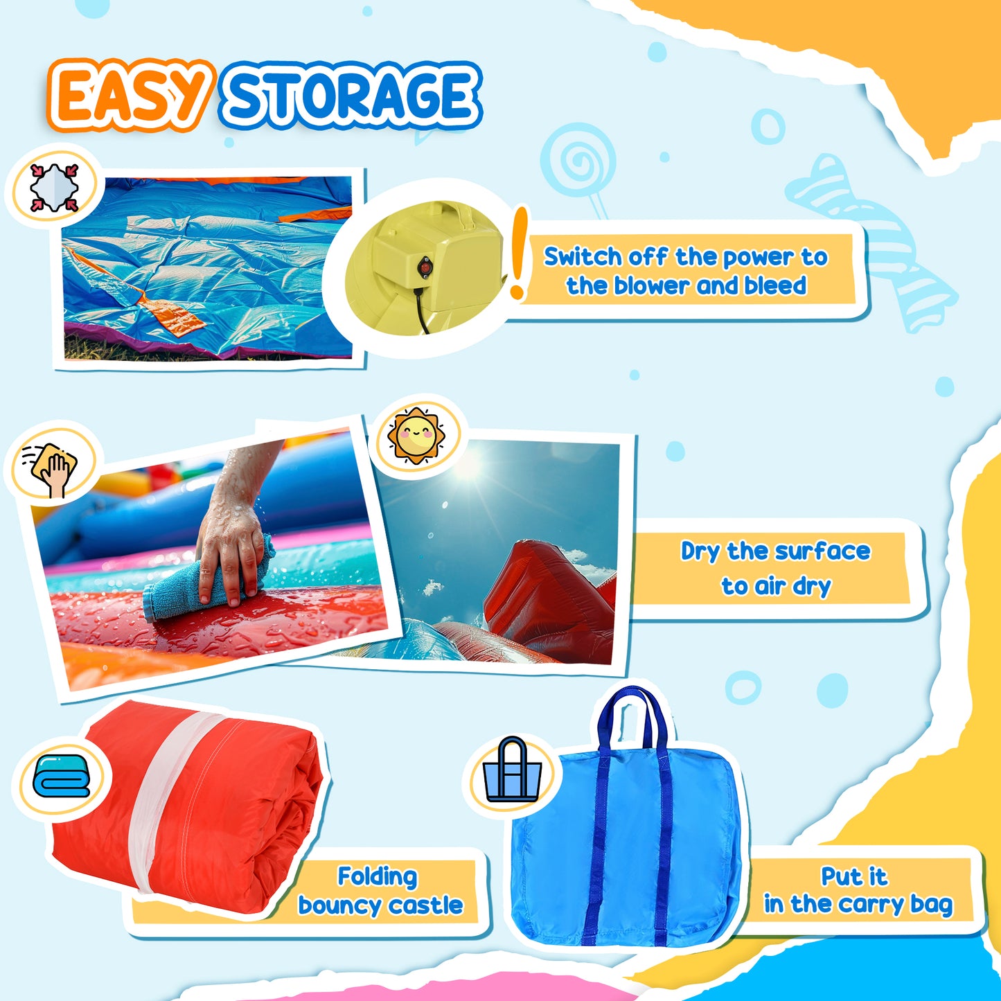 Outsunny Kids Bounce Castle Inflatable Trampoline Slide Pool Basket for Kids Age 3-10, 3 x 2.75 x 2.1m