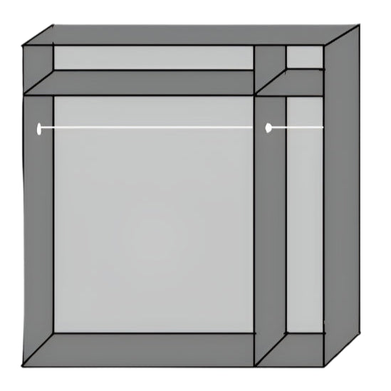 Sliding Wardrobe ANVAST 2 Door Mirrored Wardrobe Grey 135cm