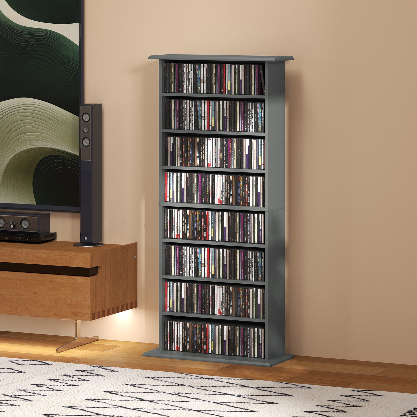 HOMCOM 360 CD Storage Unit - Grey
