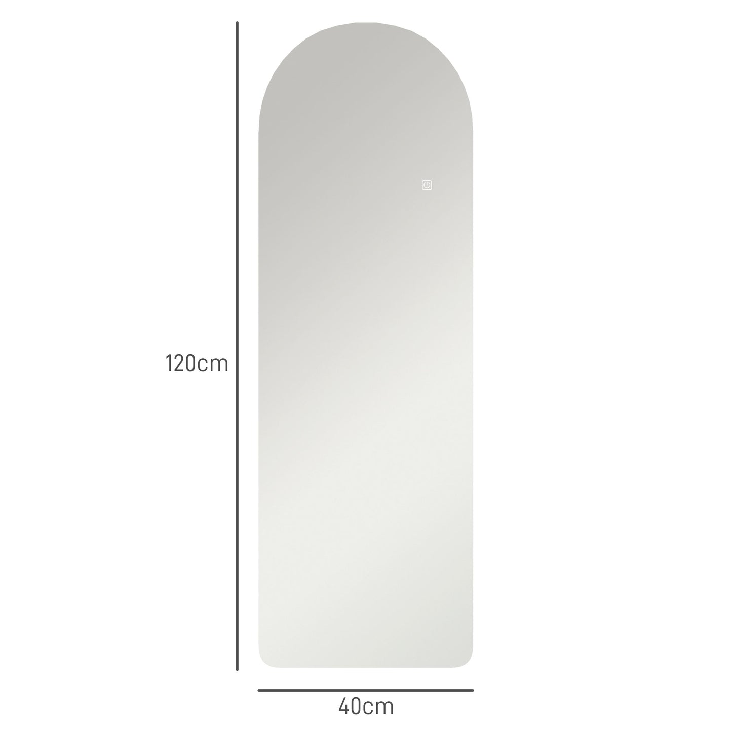 مرآة مقوسة من هومكوم مقاس 120 × 40 سم، مع مصابيح LED