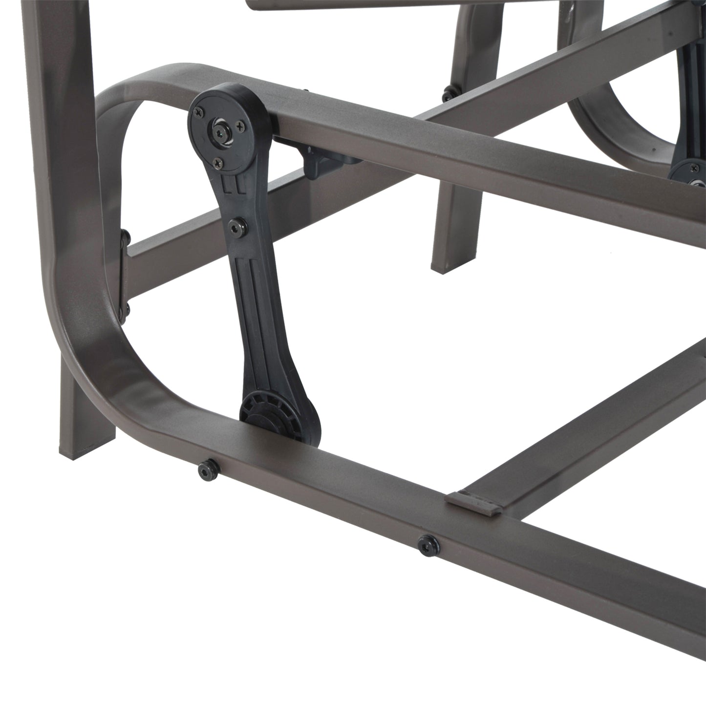 Outsunny Outdoor Gliding Rocking Chair with Sturdy Metal Frame Garden Comfortable Swing Chair, Grey & Brown