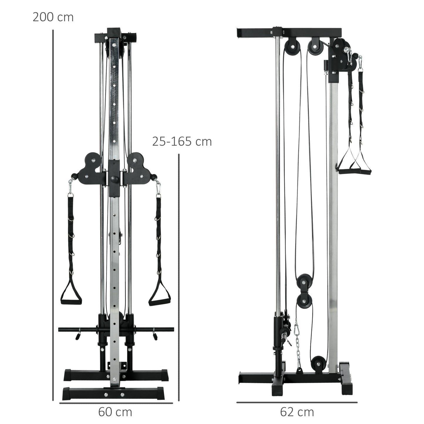 SPORTNOW Wall Mount Cable Machine, 15 Positions Adjustable Cable Crossover Machine Dual Pulley System for Home Gym