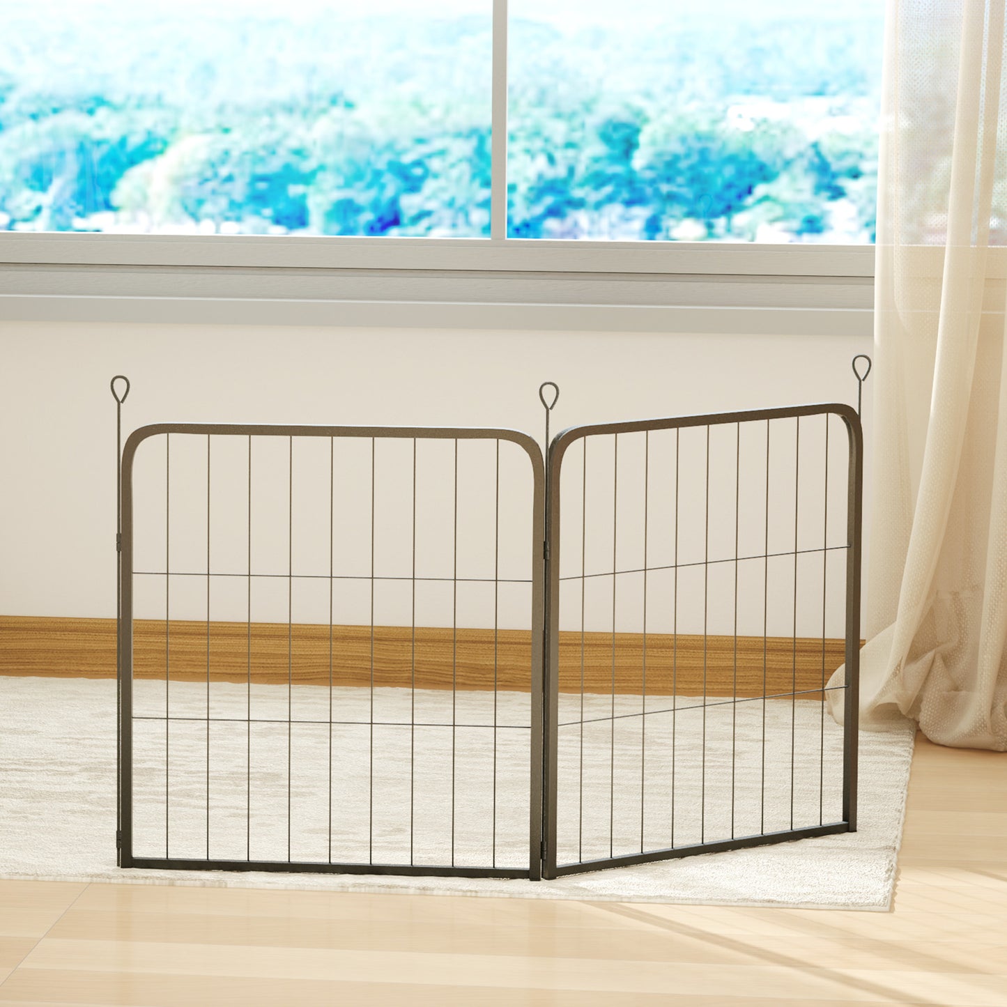 PawHut Two-Piece Dog Pen Expansion Pack for Small Dogs, 60cm Tall Animal Pen with Three Connecting Stakes