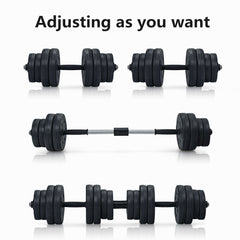 Adjustable Weight 2 in 1 Dumbbell/Barbell Set 30KG