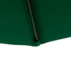 Outsunny 3(m) Half Parasol, Semi Round Umbrella with Metal Frame, Crank Handle for Balcony, Garden, Green