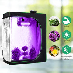 Outsunny Grow Tent Reflective Mylar Hydroponic with Adjustable Vents and Floor Tray for Indoor Plant Growing, 120 x 60 x 150 cm (47" x 23.5" W x 59")