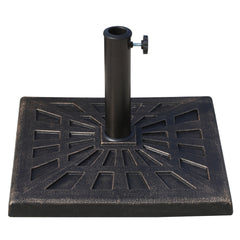 Outsunny 15kg Resin Durable Patterned Colophony Garden Patio Square Umbrella Stand Base Stand Bronze