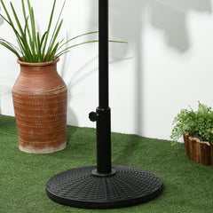 Outsunny 11.5 kg Plastic and Cement Rattan Pattern Parasol Base - Black