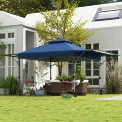 Outsunny 3 x 3m Height Adjustable Pop-Up Gazebo, with Accessories - Blue