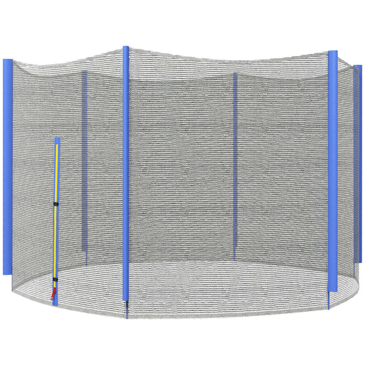 SPORTNOW 8ft Trampoline Net Replacement with 6 Plastic Pole Covers, Weather-Resistant Trampoline Netting Replacement with Zipped Entrance, Poles Not Included, Blue